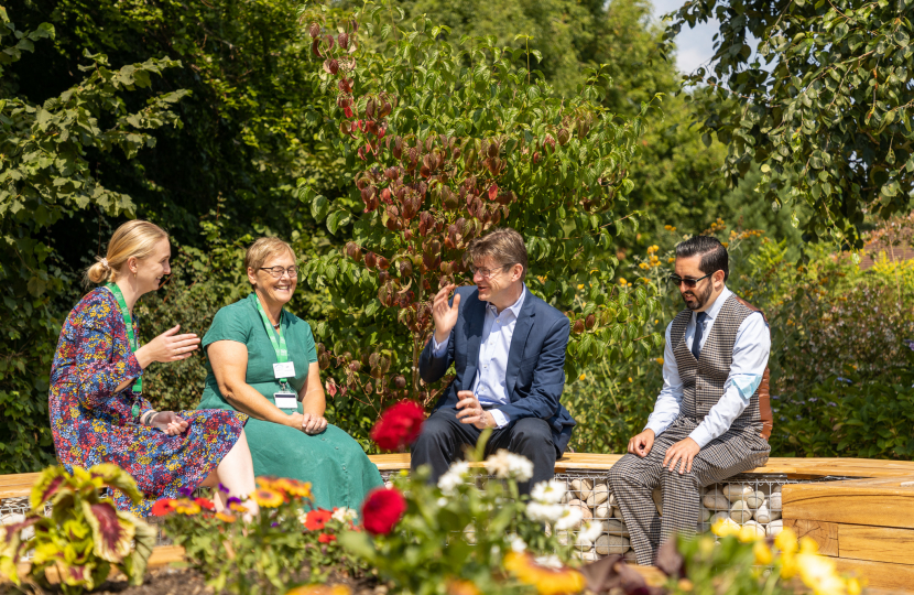 Tor, Jan, Greg and Nick in Hospice in the Weald garden