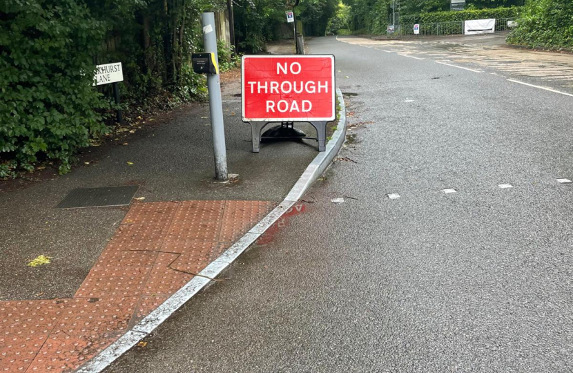 Road closed sign